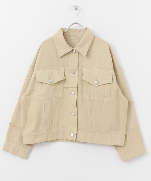 KBF（ケイビーエフ）の「パッチワークGジャン（デニムジャケット・レディース・YELLOW/BEIGE・one）」の7枚目の写真