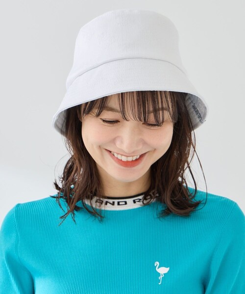 ROPE'（ロペ）の「ジャガードハット（ハット・レディース・ホワイト/ネイビー/ターコイズ・F）」の7枚目の写真