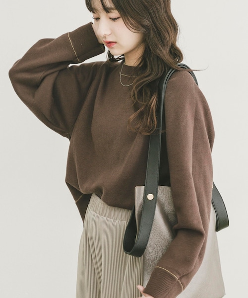 ITEMS URBANRESEARCH(アイテムズ アーバンリサーチ)の「リバーシブルスウェットライクニット(ニット/セーター・レディース・GRY×BLU/NVY×RED/YEO×BRN・FREE)」の3枚目の写真