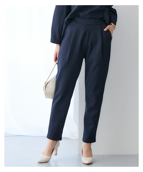 nissen（ニッセン）の「ツイルジャガードテーパードパンツ（セットアップ対応）＜大きいサイズ有＞（パンツ・レディース・グレー/ネイビー・M/L/LL/3L）」の7枚目の写真