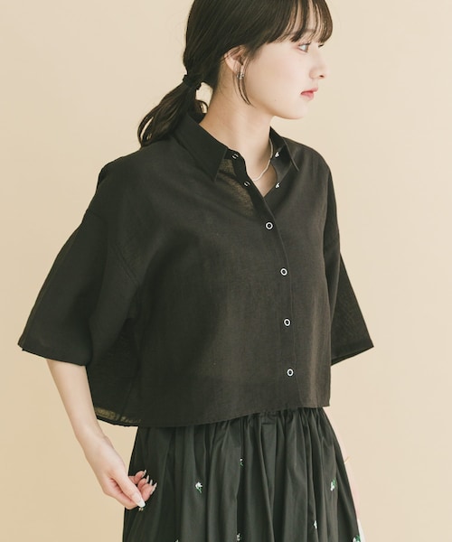 ITEMS URBANRESEARCH(アイテムズ アーバンリサーチ)の「ドットボタンハンソデシアーシャツ(シャツ/ブラウス・レディース・OFF/BLK/BRN/BLU・Free)」の14枚目の写真