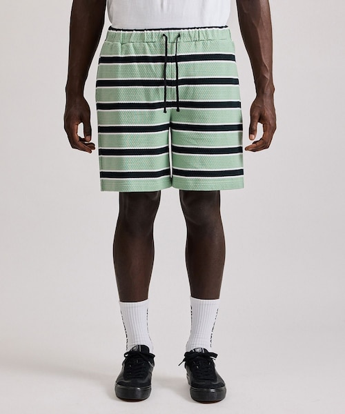 Saturdays NYC(サタデーズ ニューヨークシティ )の「Mesh Border Stripe Shorts(その他パンツ・レディース・ライトグリーン/パープル・L/M/S/XL)」の21枚目の写真
