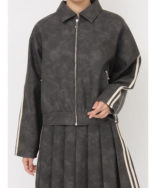 フェイクレザーバイカーブルゾン【セットアップ対応】