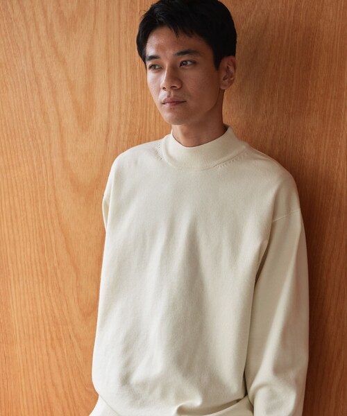 URBAN RESEARCH DOORS（アーバンリサーチドアーズ）の「『仁村紗和さん着用』『UR TECH 200日ニット』 モックネック（ニット/セーター・メンズ・OFF/APRICOT/C.NAVY/BLACK/BROWN・M/L/XL）」の10枚目の写真