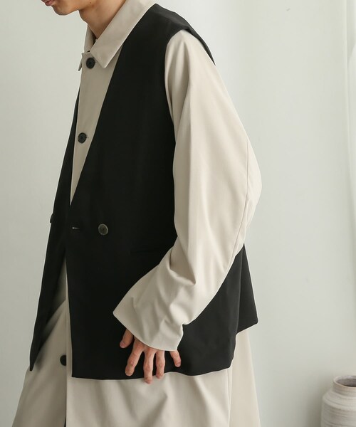SENSE OF PLACE by URBAN RESEARCH(センスオブプレイスバイアーバンリサーチ)の「ダブルテーラードベスト(ベスト・メンズ・BLACK/GREEN/L.KHAKI/BLUE/OLIVE・M/L)」の10枚目の写真