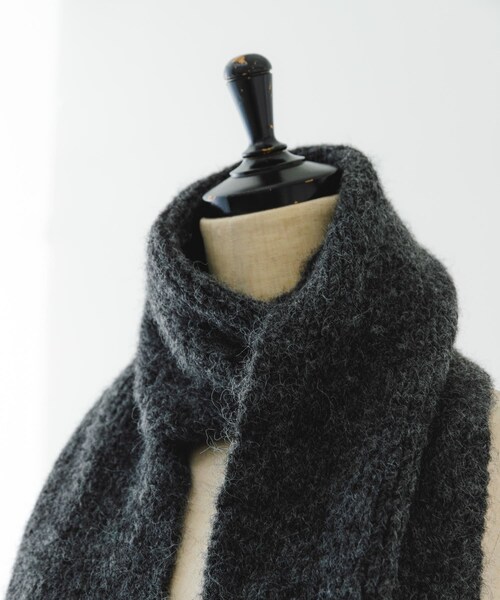 RODE SKO（ロデスコ）の「メランジロングマフラー（マフラー・レディース・BEIGE/CHARCOAL/BLUE・one）」の5枚目の写真
