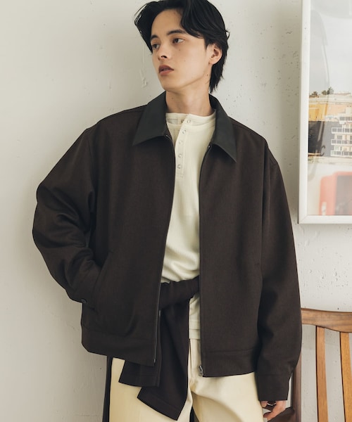 SENSE OF PLACE by URBAN RESEARCH（センスオブプレイスバイアーバンリサーチ）の「FLカラージップブルゾン（ブルゾン・メンズ・BLK×BLK/GRY×BLK/D.BRN×BRN・M/L）」の3枚目の写真