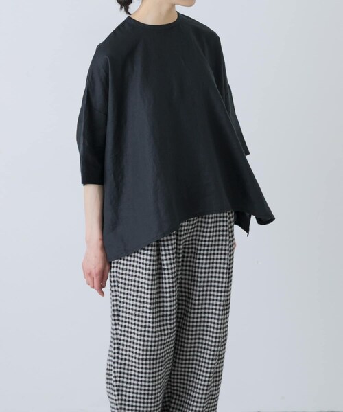 かぐれ（カグレ）の「リネンクルーネック半袖シャツ（シャツ/ブラウス・レディース・OFF/BLACK/ROYAL BLUE・Free）」の20枚目の写真