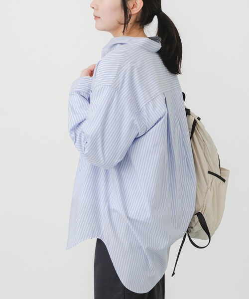 EKAL(エカル)の「cotton crispシャツ(シャツ/ブラウス・レディース・ストライプ/イエロー/グレー・One)」の14枚目の写真