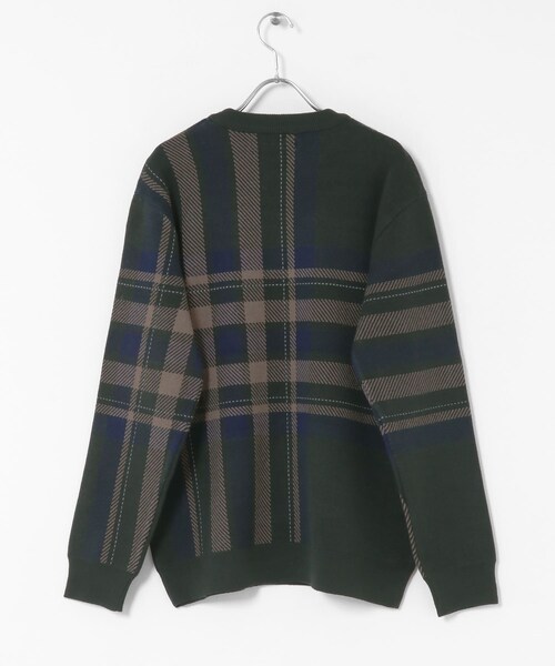 URBAN RESEARCH Sonny Label（アーバンリサーチサニーレーベル）の「OOPS　ビッグチェックニット（ニット/セーター・メンズ・BLACK/BEIGE/GREEN・M/L/XL）」の19枚目の写真