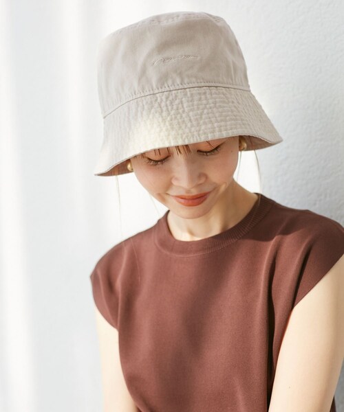ROPE' PICNIC（ロペピクニック）の「【NEW ERA(R)/ニューエラ別注】STATE OF NY DOWN HAT/リンクコーデ（ハット・レディース・ブラック/ベージュ系/ブルー系・F）」の5枚目の写真