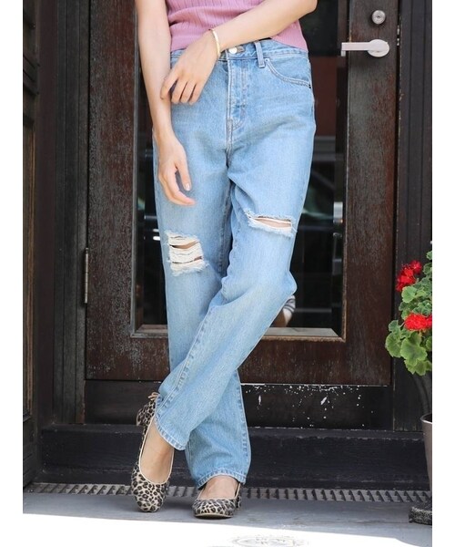 dazzlin（ダズリン）の「【sc】dazzlin ORIGINAL STRAIGH（デニムパンツ・レディース・ブルー/インディゴ・23ｲﾝﾁ/24ｲﾝﾁ/25ｲﾝﾁ）」の2枚目の写真