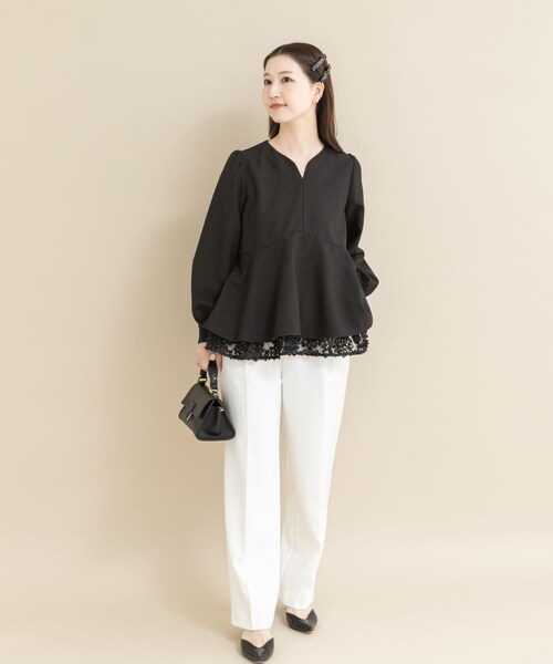 URBAN RESEARCH ROSSO（アーバンリサーチロッソ）の「『WEB限定』レイヤードペプラムブラウス（シャツ/ブラウス・レディース・OFF×OFF/BLK×BLK・Free）」の22枚目の写真