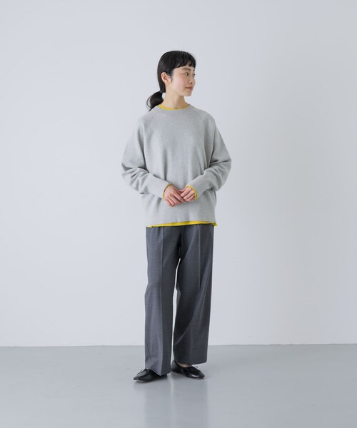 かぐれ（カグレ）の「コットンスウェットニット（ニット/セーター・レディース・LIGHT GRAY/DARK NAVY・Free）」の11枚目の写真