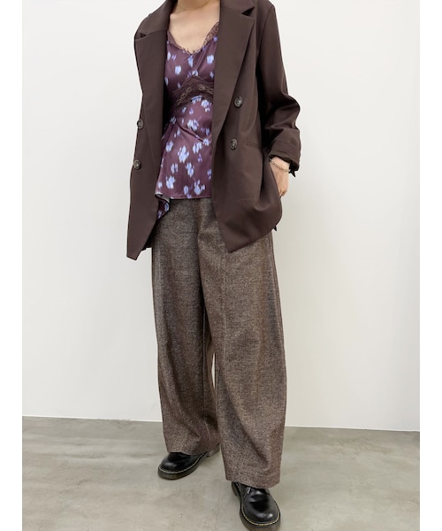 LAGUNAMOON（ラグナムーン）の「ハイウエストテクスチャーバレルパンツ（その他パンツ・レディース・ブラック/ブラウン・S/M）」の4枚目の写真