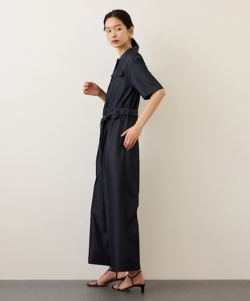 ROPE'(ロペ)の「デニムライクオールインワン/イージーケア(つなぎ/オールインワン・レディース・ネイビー・F)」の5枚目の写真