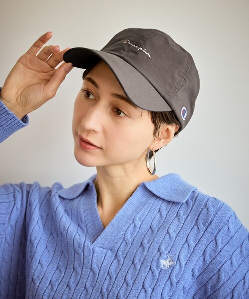 ROPE' PICNIC（ロペピクニック）の「【Champion/チャンピオン別注】Long visor cap/遮熱（キャップ・レディース・チャコール/キナリ/ブラウン/イエロー系・F）」の6枚目の写真