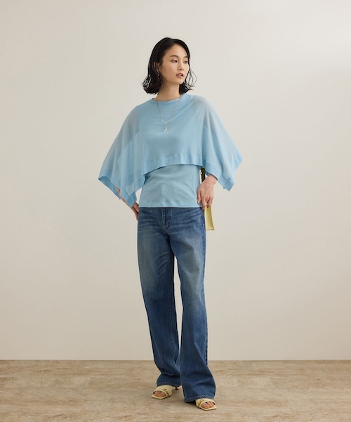 ROPE'（ロペ）の「【洗える】シアーフライスケープセットプルオーバー（Tシャツ/カットソー・レディース・ブラック/ホワイト/ブルー・F）」の20枚目の写真