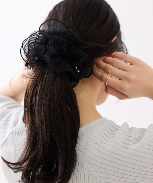 VIS（ビス）の「シアードットボリュームシュシュ（シュシュ・レディース・ブラック/ホワイト・F）」の10枚目の写真