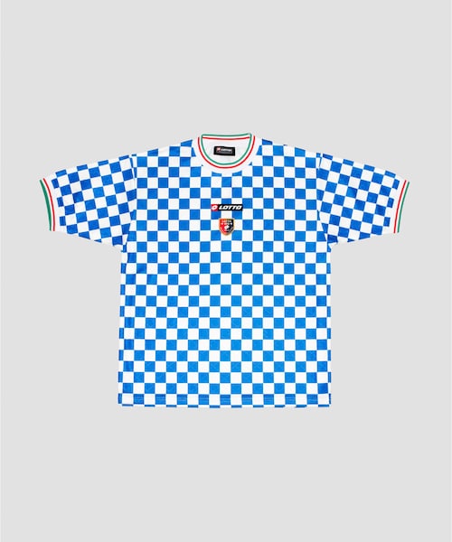 【BLUE】LOTTO CHECKERD FLAG GAME SHIRTS Men's Daytona International Speedway Checkered Flag Sports Navy