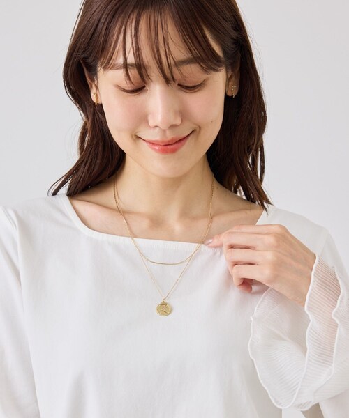 ROPE' PICNIC(ロペピクニック)の「コインモチーフ Wチェーンネックレス(ネックレス・レディース・ゴールド/シルバー・F)」の4枚目の写真