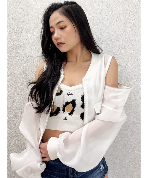 GYDA（ジェイダ）の「Gydaレオパードビスチェ（キャミソール・レディース・グレー/ベージュ・F）」の2枚目の写真