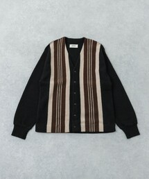 UNDYED ALPACA STRIPE CARDIGAN