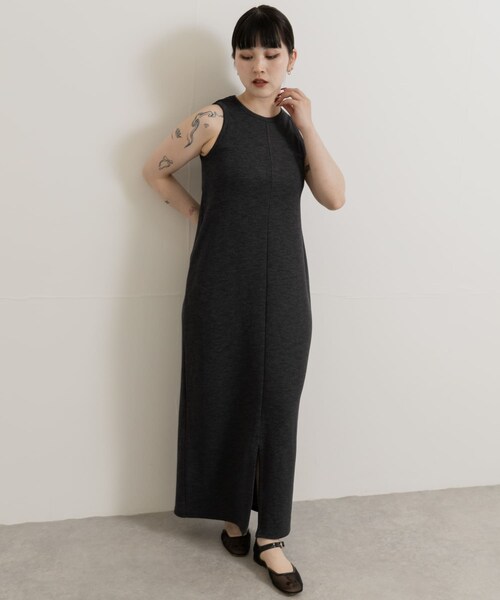 THE GOODLAND MARKET（ザグッドランドマーケット）の「&her　Boucle Cup Onepiece（ワンピース・レディース・BLACK/BEIGE/NAVY・one）」の4枚目の写真