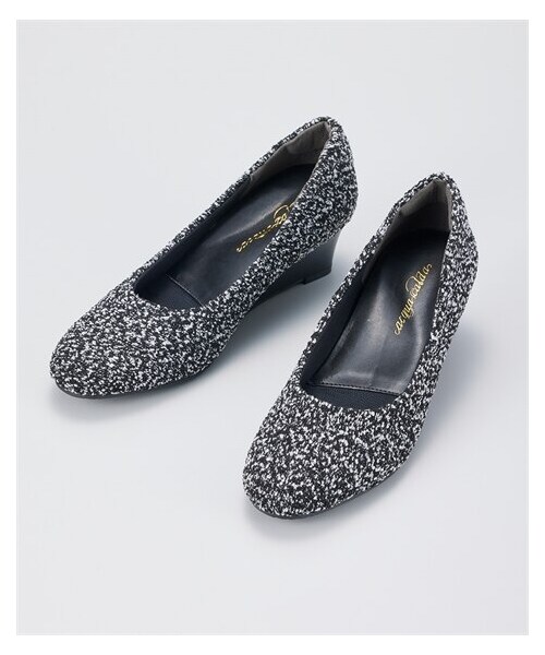 nissen（ニッセン）の「ラウンドトゥウェッジヒールパンプス（パンプス・メンズ・黒(スムース)/グレージュ(スエード調)/チェック/ブラウン(クロコ調)/黒(レース)/グレーヘンプ/黒(スエード調)/ツイード調/黒(生地)・21.0cm/22.0cm/22.5cm/23.0cm/23.5cm/24.0cm/24.5cm/25.0cm/25.5cm/26.0cm/27.0cm）」の5枚目の写真