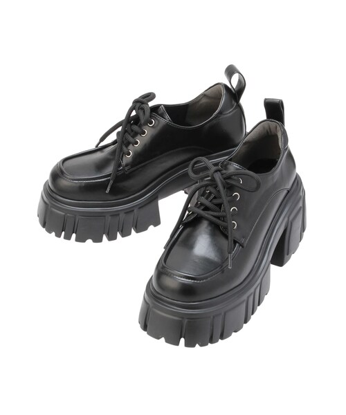 GYDA（ジェイダ）の「レースアップボリュームソールローファー（ローファー・レディース・ブラック・S/M/L）」の2枚目の写真