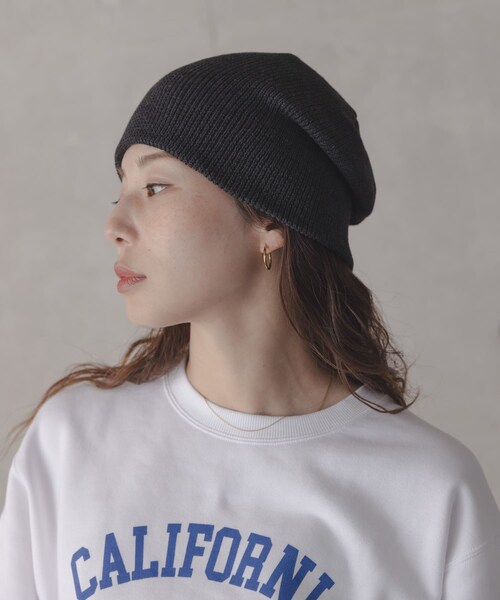 URBAN RESEARCH Sonny Label（アーバンリサーチサニーレーベル）の「コットンシングルニット帽（ニットキャップ/ビーニー・レディース・ブラック/グレー・One）」の4枚目の写真