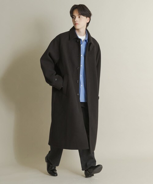 SENSE OF PLACE by URBAN RESEARCH（センスオブプレイスバイアーバンリサーチ）の「『ユニセックス』バルマカーンルーズコート（テーラードジャケット・メンズ・BLACK/D.BROWN/BEIGE/BRN×CHA・M/L）」の20枚目の写真