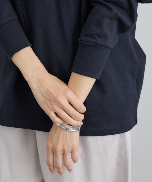 ADAM ET ROPE'(アダムエロペ)の「【ONIT(オニット)】SUPER AMERICAN DRYCOTTON BACKOPEN LONGSLEEVE T(Tシャツ/カットソー・レディース・ホワイト/ネイビー・1)」の10枚目の写真