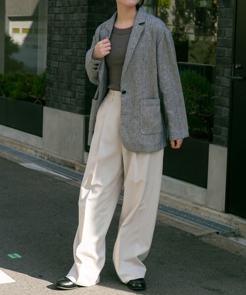 URBAN RESEARCH DOORS(アーバンリサーチドアーズ)の「FORK&SPOON ヘンプ混テーラードジャケット(テーラードジャケット・レディース・CHECK/NAVY・1)」の22枚目の写真