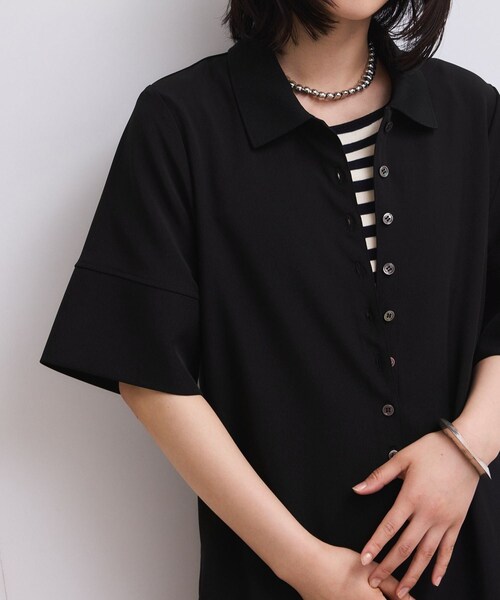 ADAM ET ROPE'（アダムエロペ）の「【WEB限定】・【定番】ポロシャツオールインワン（つなぎ/オールインワン・レディース・ブラック/ダークブラウン/ネイビー・36/38）」の15枚目の写真