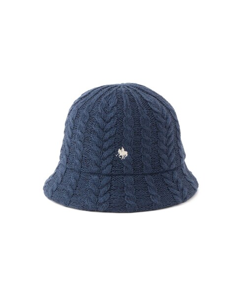 Jayro（ジャイロ）の「POLO BCSケーブルニットハット（ハット・レディース・チャコール/ホワイト系/ブルー/レッド・F）」の5枚目の写真