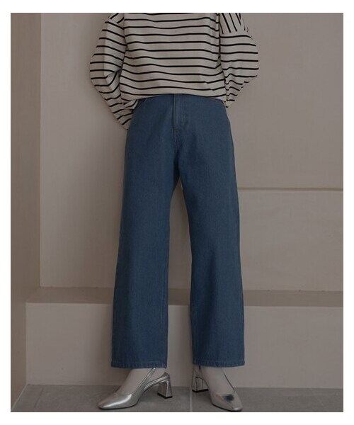 nissen（ニッセン）の「【sail】ルーズデニム（パンツ・レディース・ネイビー/ブルー・P58/P61）」の2枚目の写真