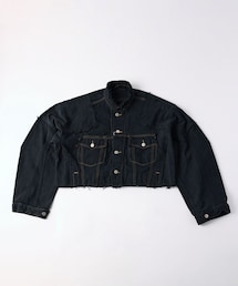 ADAM ET ROPE'（アダムエロペ）の「【QUIITO】REMAKE  DENIM SHORT JACKET BLACK（デニムジャケット）」