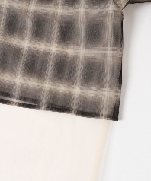 KBF（ケイビーエフ）の「チュールレイヤードシャツ（シャツ/ブラウス・レディース・GRYck×GRY/PINK×GRAY/BRN×BLUE/BRNck×BEG・one）」の13枚目の写真