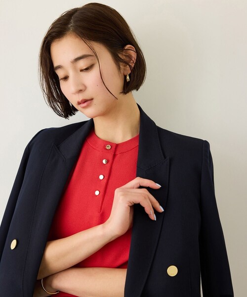 ROPE'（ロペ）の「前後2WAY 5分袖ニットプルオーバー/イージーケア（ニット/セーター・レディース・ブラック/ネイビー/ラベンダー/レッド・F）」の15枚目の写真