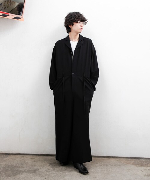 SENSE OF PLACE by URBAN RESEARCH（センスオブプレイスバイアーバンリサーチ）の「ベルトテッドジャンプスーツ（つなぎ/オールインワン・メンズ・BLACK/BEIGE・M/L）」の8枚目の写真