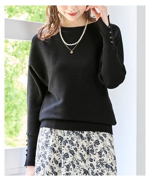 nissen（ニッセン）の「大きいサイズ 袖スリットボタンドルマンプルオーバー（ニット/セーター・レディース・黒/ライトグレー/レッド/グレージュ・L/LL/3L/4L/5L/6L/8L/10L）」の11枚目の写真