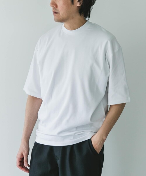 URBAN RESEARCH DOORS（アーバンリサーチドアーズ）の「『UR TECH』防汚ワイドテーパードTシャツ（Tシャツ/カットソー・メンズ・BLUE/WHITE/BLACK・M/L）」の12枚目の写真