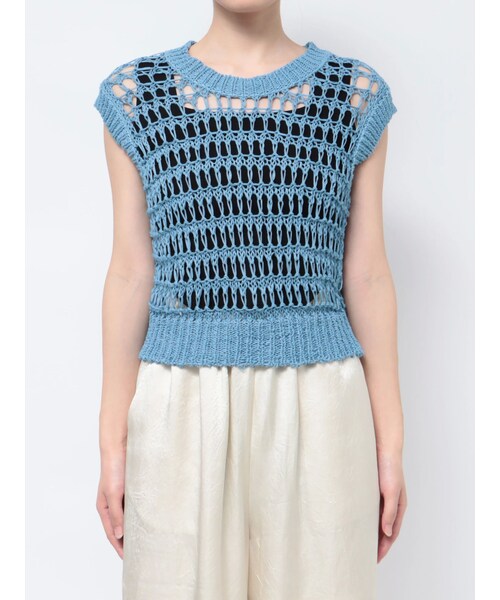 EMODA（エモダ）の「ブレイドメッシュタンクトップ（タンクトップ・レディース・ホワイト/グレー/ブラック/ブルー・F）」の21枚目の写真