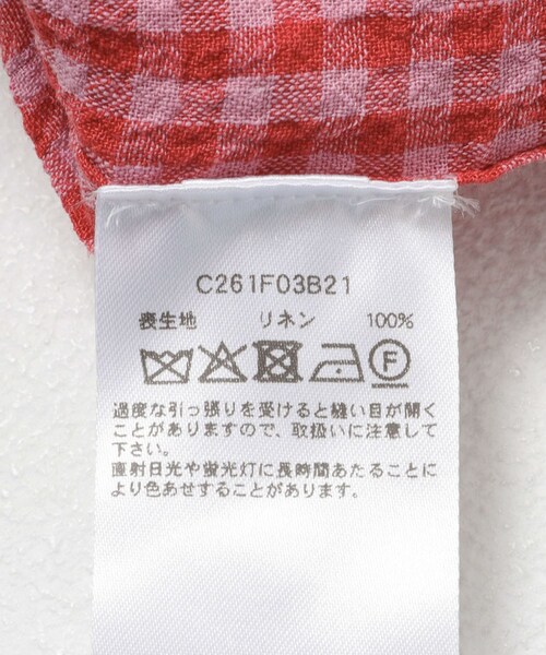 URBAN RESEARCH（アーバンリサーチ）の「『別注』Cale×URBAN RESEARCH　ギンガムチェックカバーオール（シャツ/ブラウス・メンズ・PINK×RED・3/4）」の3枚目の写真