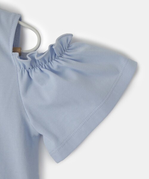 ROPE' PICNIC(ロペピクニック)の「【KIDS/キッズ】肩あきフリルハーフスリーブトップス(Tシャツ/カットソー・キッズ・ブラック/オフホワイト/サックス・L/M/S)」の16枚目の写真