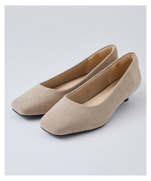 nissen（ニッセン）の「【ゆったり幅広】スクエアトゥローヒールパンプス（ワイズ４Ｅ）（パンプス・メンズ・黒(スムース)/グレー(スエード調)/黒(生地)/グレージュ(エナメル調)/モカベージュ(スエード調)・23.0cm/4E/23.5cm/4E/24.0cm/4E/24.5cm/4E/25.0cm/4E/25.5cm/4E/26.0cm/4E/26.5cm/4E/27.0cm/4E）」の5枚目の写真