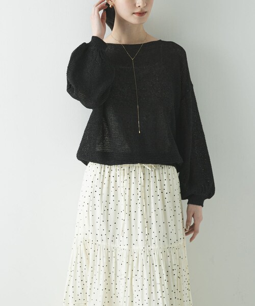 URBAN RESEARCH(アーバンリサーチ)の「ペーパーヤーンボートネックニット(ニット/セーター・レディース・WHITE/SAX/CHARCOAL・Free)」の14枚目の写真