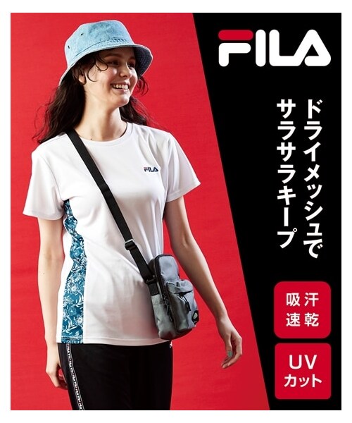 nissen（ニッセン）の「大きいサイズサイド切替ドライメッシュTシャツ（UVカット・吸汗速乾）／FILA（Tシャツ/カットソー・レディース・ホワイト系/ブラック系・L/LL/3L/4L/5L/6L/8L/10L）」の17枚目の写真