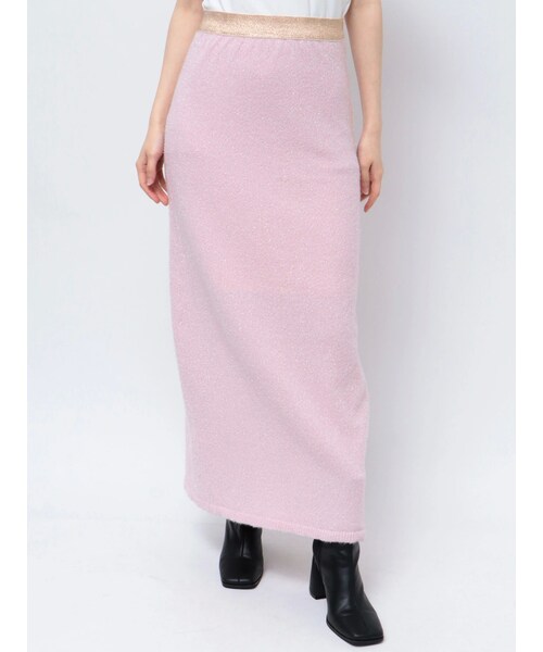 CALNAMUR（カルナムール）の「GLITTER SHAGGY KNIT SK/グリッターシャギーニットスカート（スカート・レディース・ブラック/ピンク/シルバー・F）」の5枚目の写真